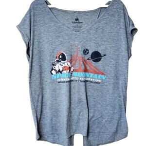 Disney Space Mountain Gray Short Sleeve Split Back T-Shirt